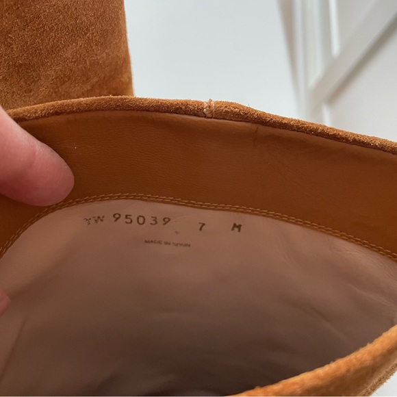 Stuart Weitzman Chestnut Cognac Suede Mid Calf Boots - Picture 8 of 11
